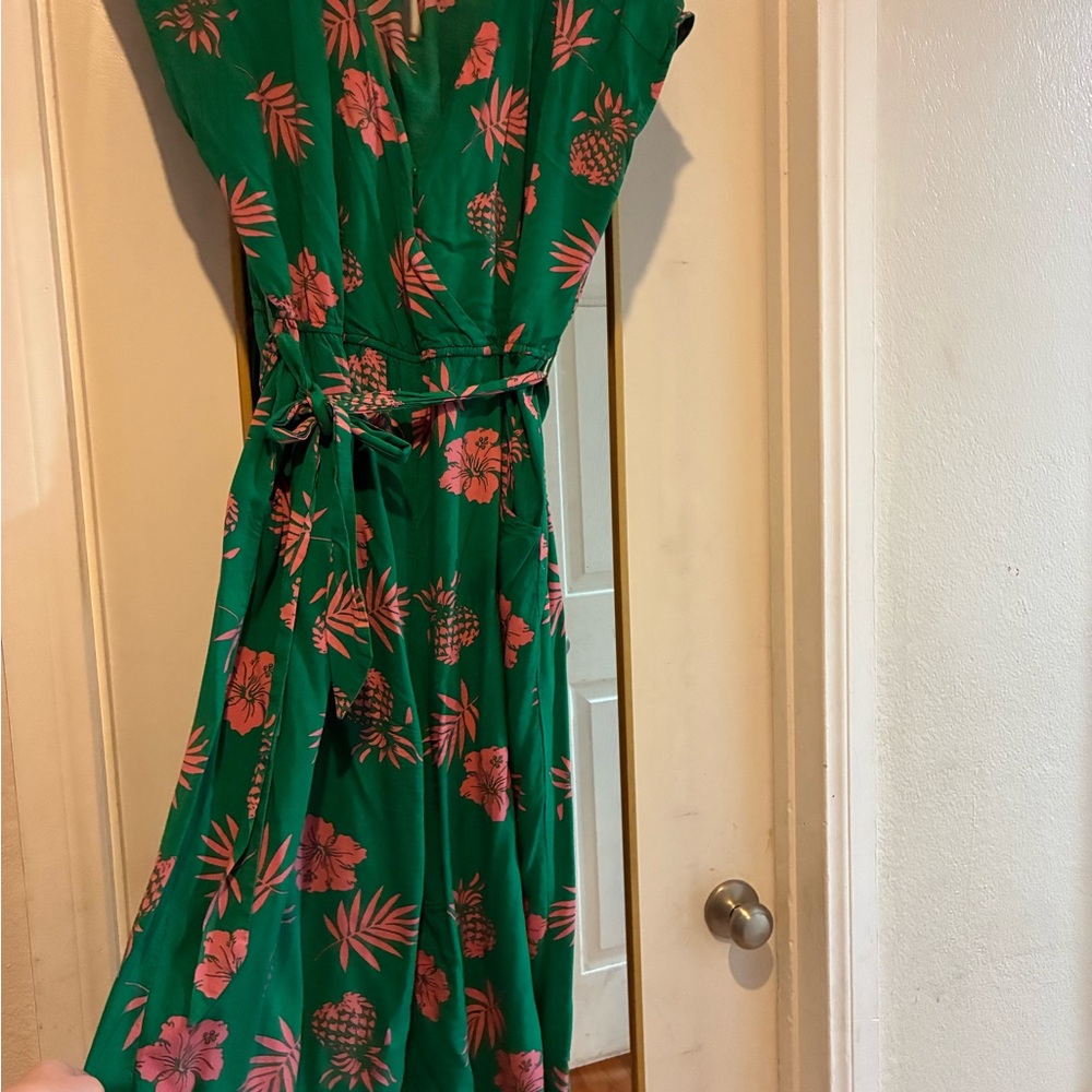 Hell Bunny Green and Pink Floral Women’s Romper